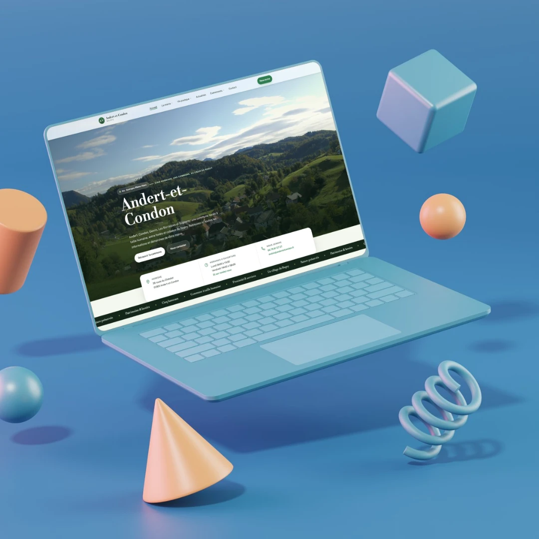 Site web Andert-et-Condon, site de la commune, réalisé par ClickEasy