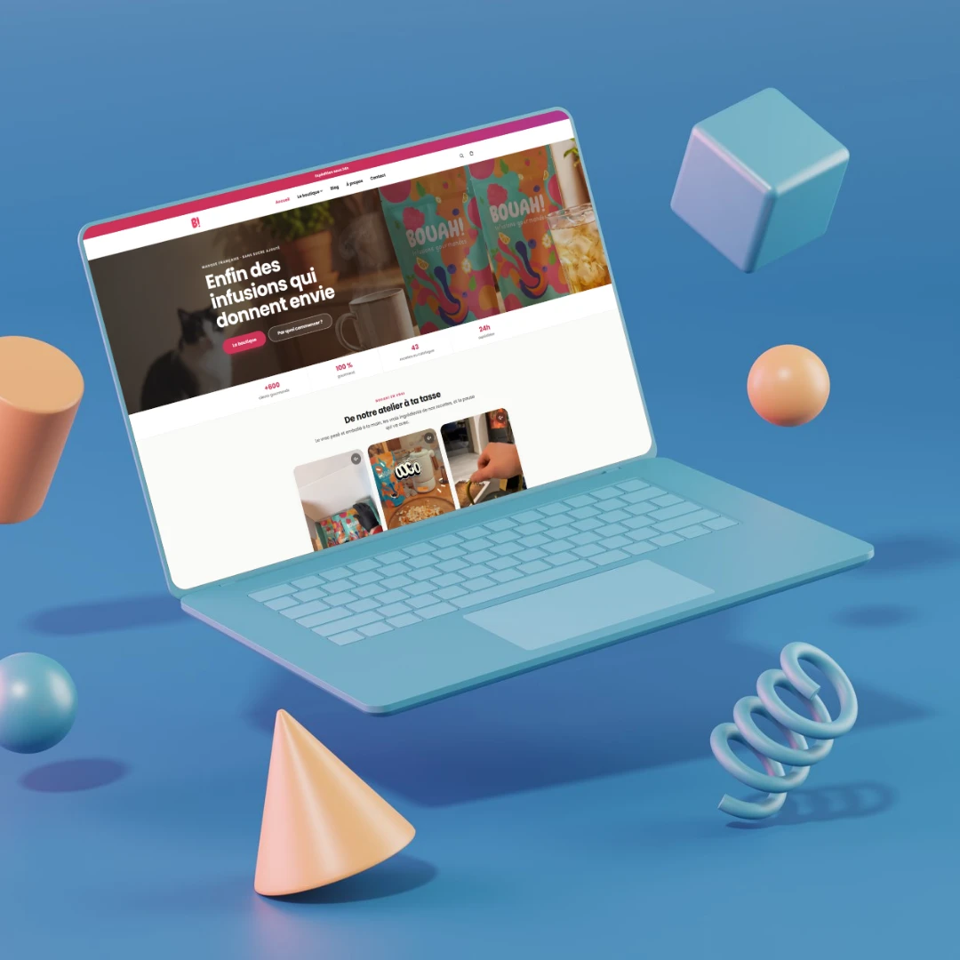 Site web Bouah!, boutique d'infusions, réalisé par ClickEasy